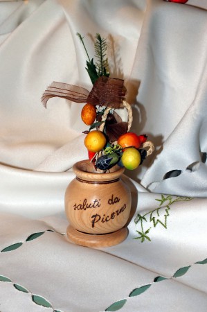 portafiori pirografato
